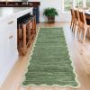 Garvee Washable Jute Color Rugs for Bedroom Grils, 5×7 Living Room Rug Non Slip Playroom Rug Soft Non Shedding Bedroom Rugs Low Pile Stain Resistant Carpet for Nursery Dining Room, Jute Color(Scalloped02|green)