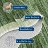 Garvee Washable Jute Color Rugs for Bedroom Grils, 5×7 Living Room Rug Non Slip Playroom Rug Soft Non Shedding Bedroom Rugs Low Pile Stain Resistant Carpet for Nursery Dining Room, Jute Color(Scalloped02|green)