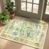 Washable Area Rug 5×7 Green Animal Print Rugs for Nursery Non Slip Stain Resistant Forest Fairy Tale Throw Carpet Low Pile Whimsical Safari Area Rugs for Entryway Girls Bedroom Dining Room, Green(Sage Green/Olive Green)
