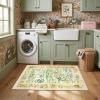 Washable Area Rug 5×7 Green Animal Print Rugs for Nursery Non Slip Stain Resistant Forest Fairy Tale Throw Carpet Low Pile Whimsical Safari Area Rugs for Entryway Girls Bedroom Dining Room, Green(Sage Green/Olive Green)