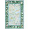 Washable Area Rug 5×7 Green Animal Print Rugs for Nursery Non Slip Stain Resistant Forest Fairy Tale Throw Carpet Low Pile Whimsical Safari Area Rugs for Entryway Girls Bedroom Dining Room, Green(Soft Teal/Mint Blue)