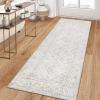 Garvee 10×13 Area Rug for Bedroom Vintage Washable Living Room Rug with Rubber Backing, Stain Resistant Neutral Distressed Geometric Rugs Non Shedding Low Pile Mats for Dining Room, Nursery, Ivory(Distressed|ivory)