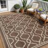 Garvee 9×12 Outdoor Rug Waterproof for Patio, Foldable Reversible Plastic Straw Area Rug for Camping, RV, Balcony, Deck, Picnic, Beach, Brown & Beige(Brown & Beige)