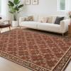 Garvee Large Rugs for Living Room 10×13 Floral Rug Washable Rugs Stain Resistant Easy Cleaning Non Slip Floor Cover for Apartment Dining Room Office Nursery, Red