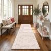 Garvee Sage Green 8×10 Area Rugs for Living Room, Boho Vintage Non-Slip Washable Rug Low Pile Stain Resistant Soft Foldable Large Carpet for Bedroom Dining Home Decor(Pink)