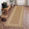 Garvee Scalloped 8×10 Easy Jute Carpet, Outdoor Patio Washable Area Rug Indoor Blue Living Room Rugs Modern Farmhouse Rug for Backyard Porch Non Slip Stain Resistant Floor Rugs for Dining Room Bedroom(Easy Jute Bordered|light Brown)