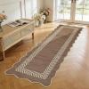 Garvee Scalloped Easy Jute Rugs 5×7 Bordered Green Living Room Indoor Outdoor Area Rug for Patio Backyard High Traffic Washable Easy to Clean Chevron Design Non Slip Outside Carpet(Easy Jute Chevron|brown Taupe)