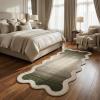 Garvee Scalloped Washable 2×6 Kitchen Rugs, Soft Non Slip Hallway Runner Rug Minimalist Ombre Indoor Modern Floor Rugs for Bedroom Laundry Bathroom, Low Pile Contemporary Home Decor Rug, Green(Scalloped|taupe)