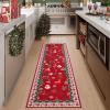Garvee Washable Area Rug 6×9 Scalloped Rugs for Living Room Nursery Solid Carpet 6×9 Area Rugs for Bedroom Dining Room Non-Slip Stain Resistant Under Table Rug Beige(Red-christams Party)