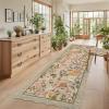 Garvee Washable Area Rug 6×9 Scalloped Rugs for Living Room Nursery Solid Carpet 6×9 Area Rugs for Bedroom Dining Room Non-Slip Stain Resistant Under Table Rug Beige(Brown|snake)