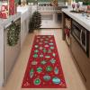Garvee Washable Area Rug 6×9 Scalloped Rugs for Living Room Nursery Solid Carpet 6×9 Area Rugs for Bedroom Dining Room Non-Slip Stain Resistant Under Table Rug Beige(Xmas Red)