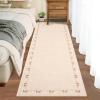 Garvee Washable Jute Color Rugs for Bedroom Grils, 5×7 Living Room Rug Non Slip Playroom Rug Soft Non Shedding Bedroom Rugs Low Pile Stain Resistant Carpet for Nursery Dining Room, Jute Color(Bow|beige)
