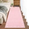 Garvee Washable Jute Color Rugs for Bedroom Grils, 5×7 Living Room Rug Non Slip Playroom Rug Soft Non Shedding Bedroom Rugs Low Pile Stain Resistant Carpet for Nursery Dining Room, Jute Color(Bow|pink)