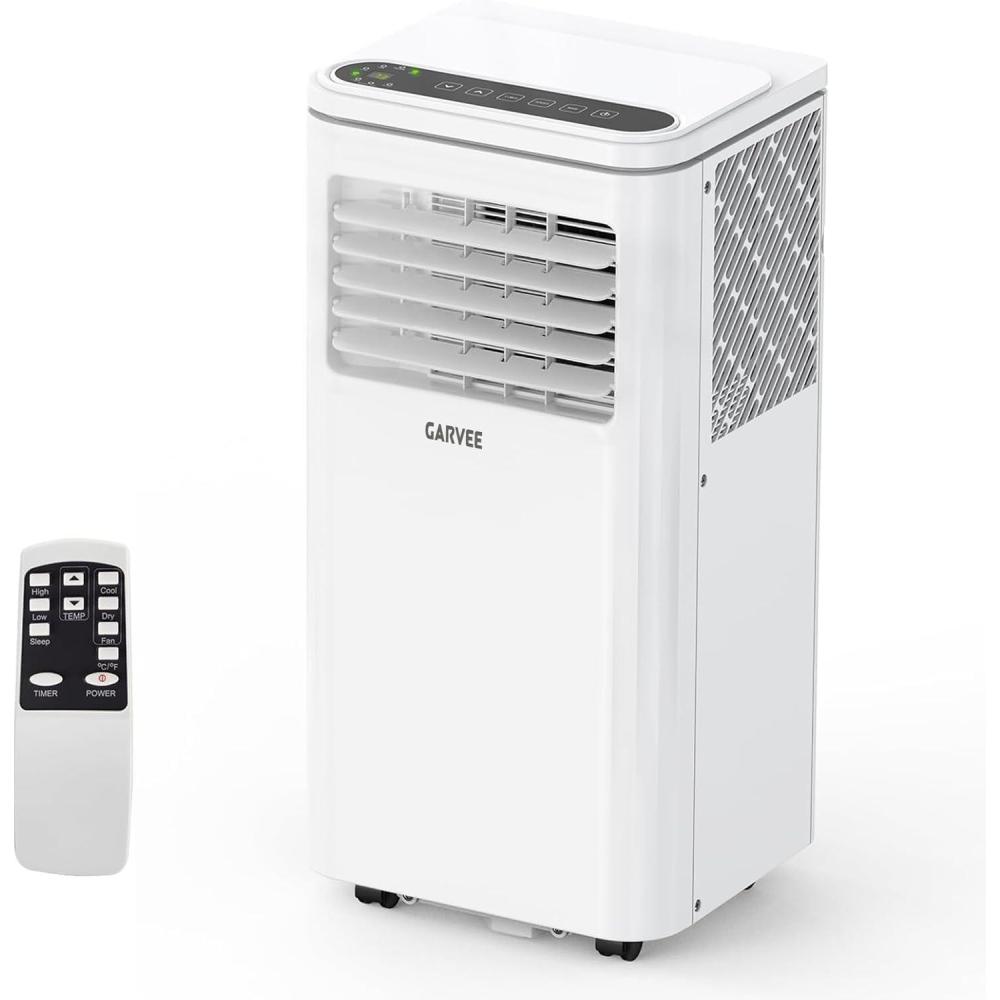 image:imageGarvee 8000 BTU Portable Air Conditioner 3in1 Portable AC Unit with Cool Dehumidifier amp Fan Modes Covers Rooms up to 350 sqft Sleep Mode Remote Control Timer amp Full Window KitWhite Body Dark Panel