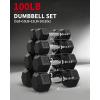 Garvee 5-50 LB Hex Dumbbell Set of 2, Hand Weights Dumbbells Pair with Cast Iron Core, Rubber Encased Coating and Textured Carbon Steel Handle for Home Gym Strength Training((5+10+15+20) LBS Pair)