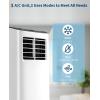 Garvee 8,000 BTU Portable Air Conditioner, 3-in-1 Portable AC Unit with Cool, Dehumidifier & Fan Modes, Covers Rooms up to 350 sq.ft, Sleep Mode, Remote Control, Timer & Full Window Kit(White Body Black Panel)