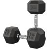 Garvee 5-50 LB Hex Dumbbell Set of 2, Hand Weights Dumbbells Pair with Cast Iron Core, Rubber Encased Coating and Textured Carbon Steel Handle for Home Gym Strength Training(35 LBS Pair)