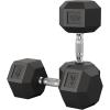 Garvee 5-50 LB Hex Dumbbell Set of 2, Hand Weights Dumbbells Pair with Cast Iron Core, Rubber Encased Coating and Textured Carbon Steel Handle for Home Gym Strength Training(45 LBS Pair)