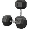 Garvee 5-50 LB Hex Dumbbell Set of 2, Hand Weights Dumbbells Pair with Cast Iron Core, Rubber Encased Coating and Textured Carbon Steel Handle for Home Gym Strength Training(50 LBS Pair)