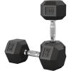 Garvee 5-50 LB Hex Dumbbell Set of 2, Hand Weights Dumbbells Pair with Cast Iron Core, Rubber Encased Coating and Textured Carbon Steel Handle for Home Gym Strength Training(30 LBS Pair)
