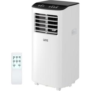 Garvee 8,000 BTU Portable Air Conditioner, 3-in-1 Portable AC Unit with Cool, Dehumidifier & Fan Modes, Covers Rooms up to 350 sq.ft, Sleep Mode, Remote Control, Timer & Full Window Kit(White Body Black Panel)