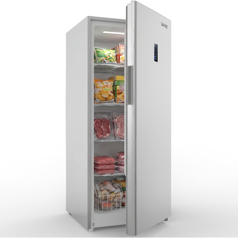 image:imageGarvee 17 Cuft Convertible Upright Freezer 480L Capacity Standing Up Freezer with No Frost amp Digital Control Ideal for Garage Kitchen Home Office