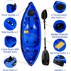Fishing Kayaks, 12.4FT, 2-3 Person Sit on Top Kayak for Adults with Paddle & Comfortable Seat, Capacity of 600LBS, Hard Shell Recreational Ocean Kayak Boat(blue)