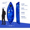 Fishing Kayaks, 12.4FT, 2-3 Person Sit on Top Kayak for Adults with Paddle & Comfortable Seat, Capacity of 600LBS, Hard Shell Recreational Ocean Kayak Boat(blue)