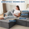 Garvee 108″ Comfy Cloud Sectional Couch with Chaise, L Shaped Boneless Sofa | Gray Couches for Living Room, Modular Sofa Couch & Bed, No Assembly Required, (Gray, Left Facing Chaise)(Gray – Left)