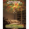 Garvee 3-in-1 Floor Lamp, Cycle Color Transition Ambient LED, Ripple Water Light and Star Projector w/ 350° Rotating Design, Magnetic Remote Control, Timer for Bedroom Living Room(Black)