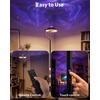 Garvee 3-in-1 Floor Lamp, Cycle Color Transition Ambient LED, Ripple Water Light and Star Projector w/ 350° Rotating Design, Magnetic Remote Control, Timer for Bedroom Living Room(Black)