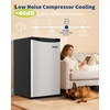 Garvee 4.5 Cubic Feet Compact Freezer-Fridge Combo, Ultra-Quiet Operation, Reversible Door Mini Refrigerator, Adjustable Temperature Control, Energy Saving Small Fridge for Bedroom Home Office Dorm