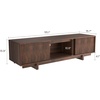 Garvee 55/63 Inch TV Stand, Farmhouse TV Stand with Wave-Like Door, Mid Century Entertainment Center with Storage, TV and Media Console for Living Room, Walnut(Walnut-wave-like Door)