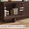 Garvee 55/63 Inch TV Stand, Farmhouse TV Stand with Wave-Like Door, Mid Century Entertainment Center with Storage, TV and Media Console for Living Room, Walnut(Walnut-wave-like Door)