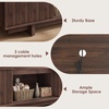 Garvee 55/63 Inch TV Stand, Farmhouse TV Stand with Wave-Like Door, Mid Century Entertainment Center with Storage, TV and Media Console for Living Room, Walnut(Walnut-wave-like Door)