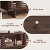 Garvee 63 Inch TV Stand for TVs up to 65 Inch, Farmhouse TV Stand with Louvered Door, Mid Century Entertainment Center with Storage, TV and Media Console for Living Room, Walnut(Walnut-louvered Door)