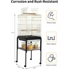Garvee Bird Cage, 57‘’H Open-Top Durable Bird Cage w/Rolling Stand, Removable Tray, Extra Storage Stand, Brakable Casters,Large Dorr for Access, Indoor& Outdoor Use for Birds(Black and Gold)