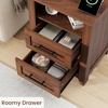 Garvee Farmhouse Nightstand Set of 2 with 2 Drawer and Open Compartment, Side Table with Charging Station, End Table with Storage Shelf for Bedroom, Living Room, Brown, 2PCS(Brown)