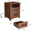 Garvee Farmhouse Nightstand Set of 2 with 2 Drawer and Open Compartment, Side Table with Charging Station, End Table with Storage Shelf for Bedroom, Living Room, Brown, 2PCS(Brown)