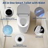 Garvee Luxury Smart Toilet with Bidet Built in, Auto Open/Close Lid, Tankless Flush, Instant Warm Water/Heated Seat/Warm Air Dryer, Night Light, Touchless Flush, Electric One-Piece Bidet Toilet