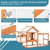 Garvee Outdoor Chicken Coop Wooden Hen House with Run, Poultry Cage w/Ramps, Nesting Box, 4 Access Areas, Wire Fence, Removable Bottom for Easy Cleaning(Large)