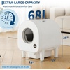 Garvee Self-Cleaning Cat Litter Box, Automatic Smart Pet Litter Box, Large Capacity for Multiple Cats, WiFi-Enabled App Control with Safety Sensors w/Garage Bags(White)