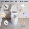 Garvee Smart Toilet, Modern One Piece Elongated Toilet with Bidet Built-in, Heated Seat, Foot Sensor Flushing, Warm Air Dryer, Remote Control with Lid Open/Close
