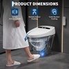 Garvee Smart Toilet, Modern One Piece Elongated Toilet with Bidet Built-in, Heated Seat, Foot Sensor Flushing, Warm Air Dryer, Remote Control with Lid Open/Close