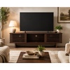 Garvee 63 Inch TV Stand for TVs up to 65 Inch, Farmhouse TV Stand with Louvered Door, Mid Century Entertainment Center with Storage, TV and Media Console for Living Room, Walnut(Walnut-louvered Door)