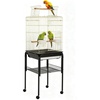 Garvee Bird Cage, 57‘’H Open-Top Durable Bird Cage w/Rolling Stand, Removable Tray, Extra Storage Stand, Brakable Casters,Large Dorr for Access, Indoor& Outdoor Use for Birds(Black and Gold)