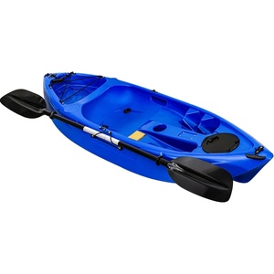 Fishing Kayaks, 12.4FT, 2-3 Person Sit on Top Kayak for Adults with Paddle & Comfortable Seat, Capacity of 600LBS, Hard Shell Recreational Ocean Kayak Boat(blue)