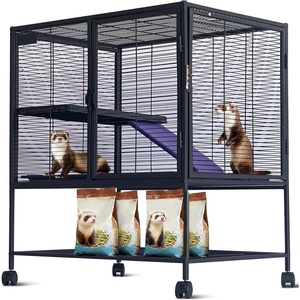 Garvee Small Animal Cage, 40 ”L Animal Cage for Bunny Hutch with Detachable Stand,Ramp, Extra Platform RemovableTray for Chinchilla, Rabbit, Guinea Pigs, Hedgehog, Gerbil(30.0″L x 20.0″W x 36.0″H)