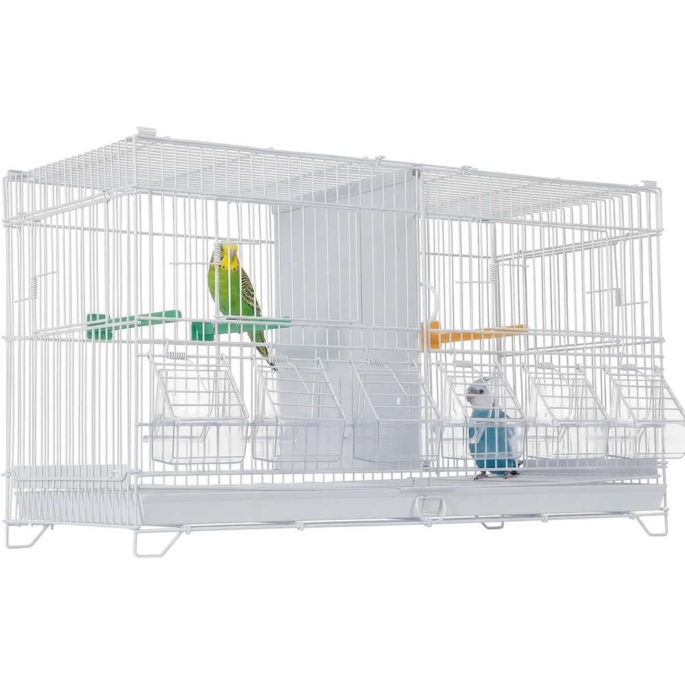 image:imageGarvee Bird Cage 23L Stackable Breeding Bird Cage Divided Breeder Cage wIndividual Removeble Tray Application for ConureMacawBudgieCockatielLovebirdsParakeet236L x 102W x 134H
