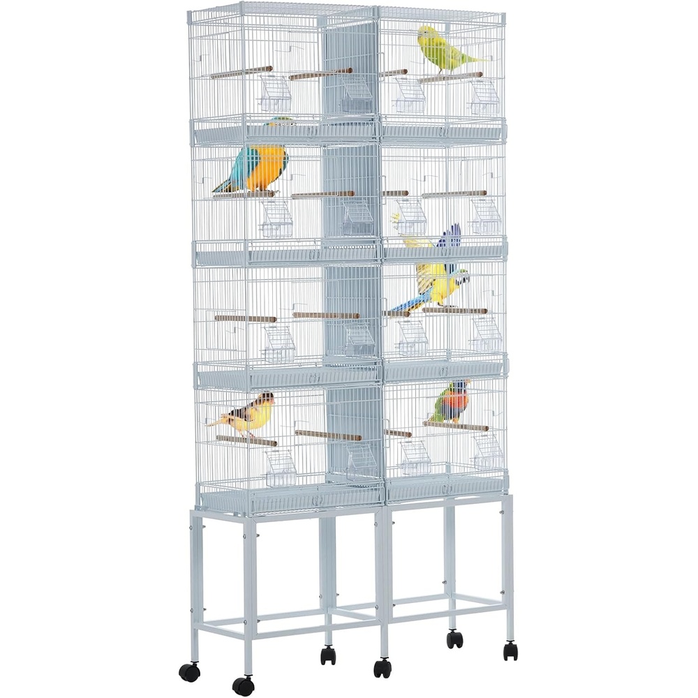 image:imageGarvee Bird Cage 23L Stackable Breeding Bird Cage Divided Breeder Cage wIndividual Removeble Tray Application for ConureMacawBudgieCockatielLovebirdsParakeet33L x 69H